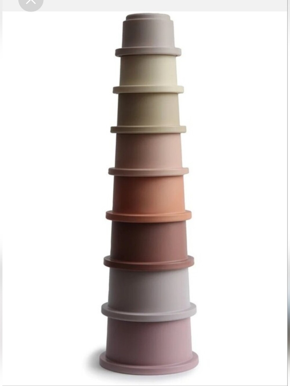 2 For $15 Mushie Stackable Nesting Cups - Pastel Rainbow